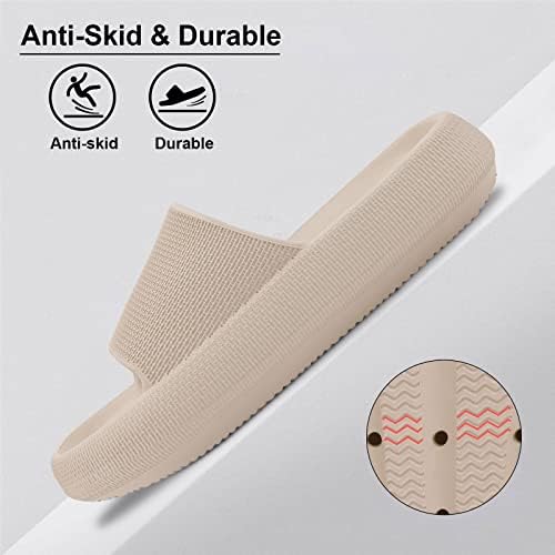 Evshine pillow Slide Sandals for Women Men Lightweight Comfy Cloud Slippers with Low Arch Support