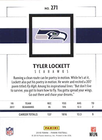 2018. Panini NFL nogomet 271 Tyler Lockett Seattle Seahawks Službena trgovačka karta