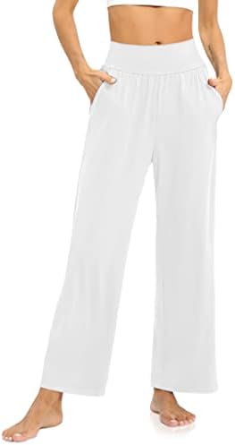 Dibaolong Womens Yoga hlače labave široke noge udobne dnevne pidžame hlače s visokim strukom s džepovima s džepovima