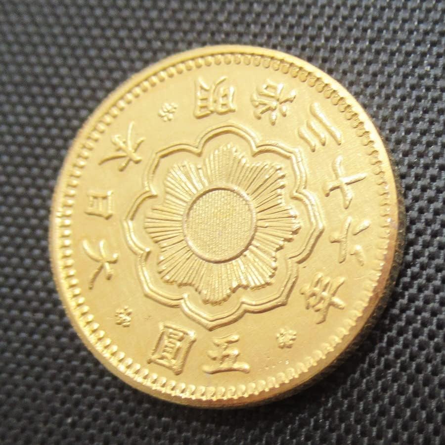 Japanski zlatni novčić 5 Yuan Meiji 36 Zlatna replika komemorativna kovanica