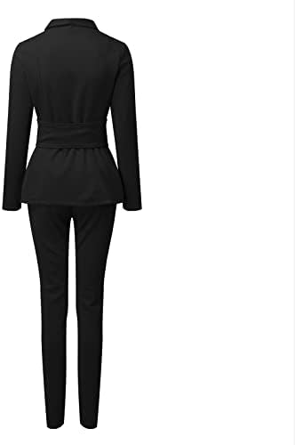 Ženske hlače odijela za dvodijelne repove za zabavu za zabavu postavljeno uredno poslovanje s dugim rukavima Formalne jakne hlače