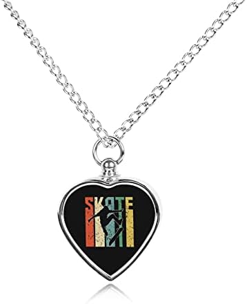Retro skejteboarder urn ogrlica srce srebrna urna privjesak čuva nakit za kućni pepeo s kompletom za punjenje
