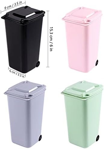 _ Mini kante za smeće na Ivičnjaku 4pcs mini kanta za smeće na ivičnjaku malena kanta za smeće s poklopcem držač olovke Stolni organizator