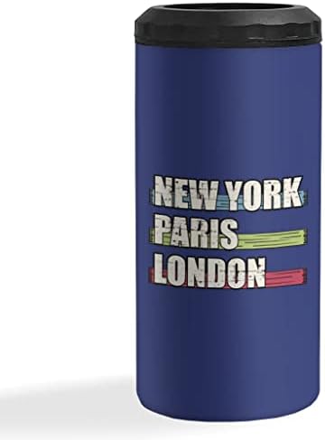 London Paris New York izolirana vitka limenka hladnija - tematski može hladiti - grafički izolirani vitki limenki hladniji