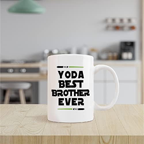 Smiješno najbolje brat šalice, Yoda najbolji brat ikad smiješna keramička šalica-11oz kava mlijeko čaj čaj šalica, brat rođendan hvala