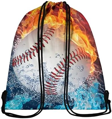 Poetesant bejzbol ruksak za ruksak za muškarce plava voda i crveni plamen pakiranje gori vatrene sportske vreće za vrećice loptice