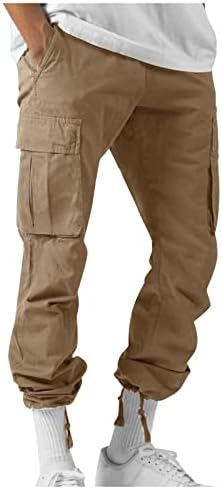 Muške hlače za crtanje ležerne hlače kombinezon solidne boje s više džepova ravne hlače fleke