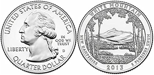 Američki park novčić. 16. White Mountain Park, New Hampshire. 25-postotni prigodni novčić 2013