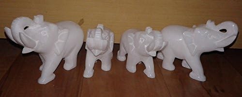 CraftSlook bijeli mramorni slon Ekskluzivni kameni kip ručno isklesani ručno izrađeni poklon