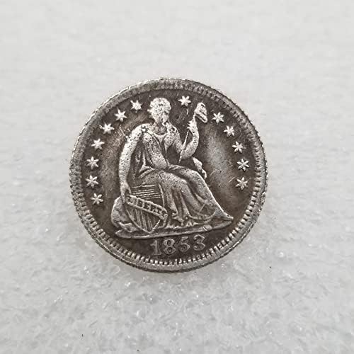 Antikne rukotvorine American 1853-O Verzija polu-širina mesinganog srebrnog srebrnog srebra srebrnog okruglog srebrnog dolara Silver,
