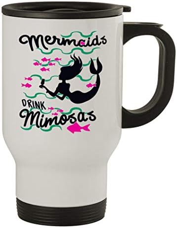 Sredina ceste sirene piju Mimosas 351 - Lijep smiješan humor 14oz bijela šalica za putovanja