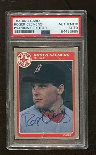 Roger Clemens potpisan iz 1985. Fleer 155 RC Rookie Autographed Red Sox PSA/DNA *6685 - Kartice s autogramima bejzbolske ploče