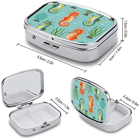 Kutija za tablete pod vodom Slatka morska konja s kvadratnim u obliku kvadratnog tableta prijenosne tablete za tablete za tablete za