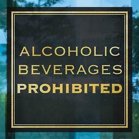 CGSignLab | Zabranjeno alkoholno pića -Klasično zlato Stiskanje prozora | 24 x24