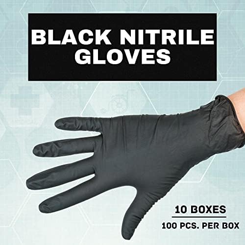 Nitrilne rukavice, crne, male veličine, 5 mil, Količina 1000 komada, jednokratne rukavice bez praha i lateksa