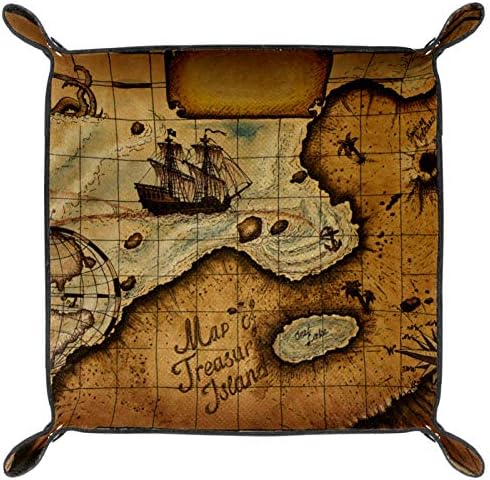 Lyetny Vintage Pirate Nautical Blaga mapa Organizator Organizator kutija za skladištenje kadice kadice za radna površina Promjena ključa