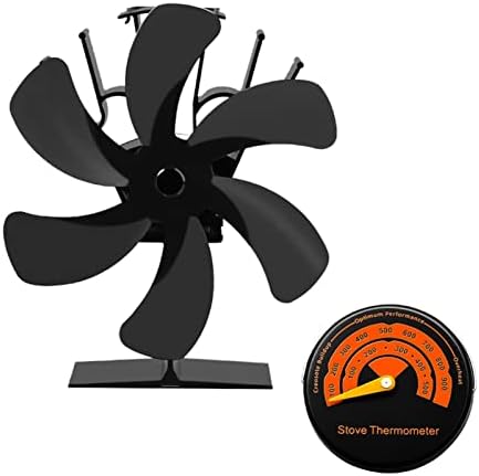 Crni kamin s 6 lopatica toplinski ventilator za peć na drva tihi Kućni ventilator za kamin učinkovita raspodjela topline toplinski
