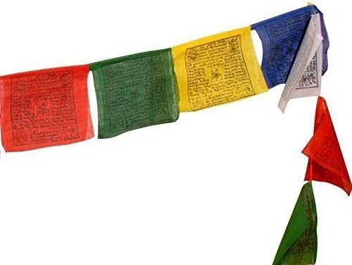 Tibetanska molitvena zastava - Srednji tradicionalni dizajn - Roll od 25 zastava - ručno izrađeno u Nepalu - budističke zastave - tradicionalne