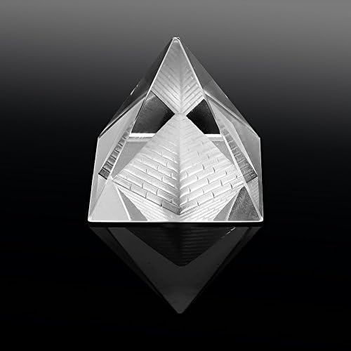 Bewinner kristalna piramida, K5 Bijela bistra kristalna piramida, kvarcni kameni ukras za dom + izvrsna papirnata težina, simbol simbola