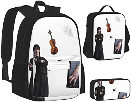 Prilagođeni ruksak za djevojčice školske torbe za dječake u kompletu s torbom za ručak pernica Crna
