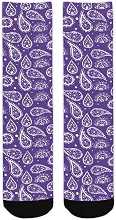 Ženske i muške čarape s Purple Bandana Paisley uzorak na njima cool dizajn novosti za rad, teretana, fitness, sport, putovanja, sviranje