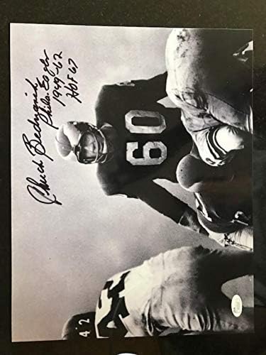 Chuck Bednarik ručno potpisan predimenzioniran 11x14 Foto+JSA Philadelphia Eagles Legenda