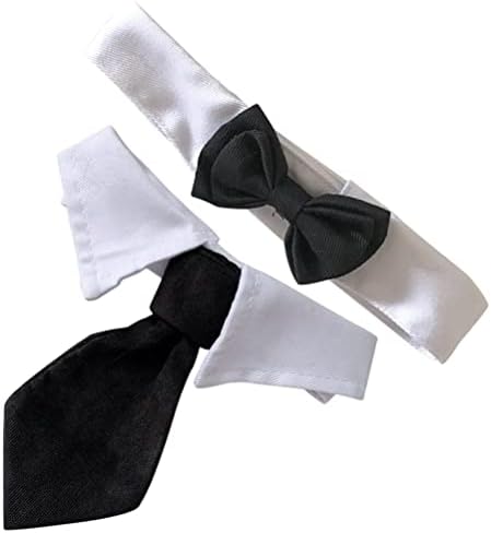 Luozzy 2PCS kućni ljubimac kravata kravata kravata mačka mačja ogrlica za vjenčanje rođendan božićna zabava - crna l veličina