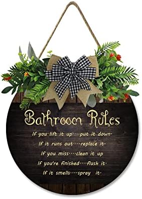 Rustikalni potpis kupaonice dekor kupaonice viseće smiješno drvena ukrasna ploča natpis pravila kupke dekor zidna umjetnost