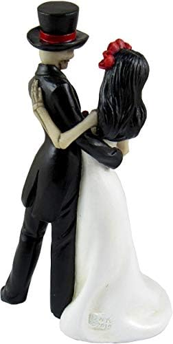 DWK - Amor por Vida - Kolekcionarski ručno oslikani dan mrtvog plesača, par Halloween Gothic Lovers Romantic Bride & Groom Figurine