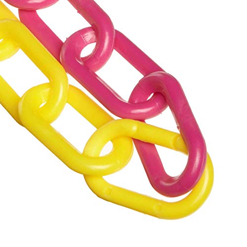 Plastični barijerni lanac je Al. Naizmjenično žuto / magenta, promjer veze 1,5 inča, duljina 100 stopa