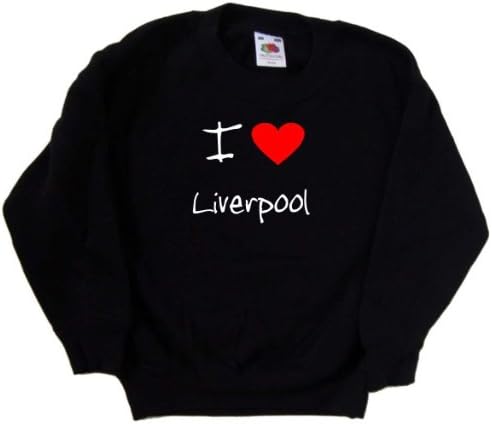 Volim srce Liverpool crna djeca dukserica