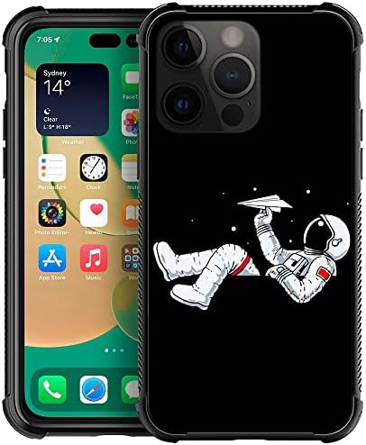 iPhone 14 Pro Max kućište, astronaut s papirnim zrakoplovom iPhone 14 Pro Max slučajevi za muškarce dječaka, Anti-Sccratch Soft TPU