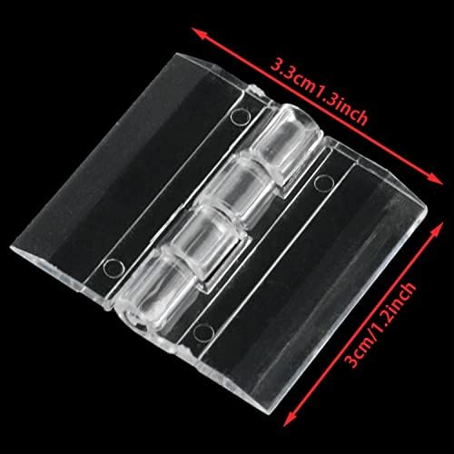 Chenjin plastični zglob 10pcs 3,3 x 3 cm/1,3x 1,2 inčni čisti akrilni savijanje šarki prozirni šarka pleksiglasa za kutije