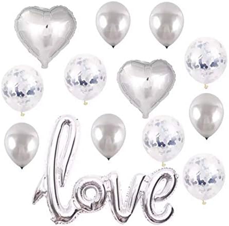 Toyvian 13pcs Ljubavni baloni ukras Heart Folija Mylar Balloons lateks helij aluminijski film helij confetti balon za Valentinovo-dan