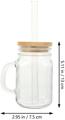 Šalice s poklopcem slamnate šalice s ručkom uobičajene staklenke za čaše za piće šalice za kavu boca vode za sok od čaja od mlijeka