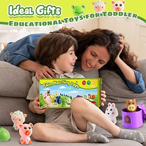 Malici učenja igračaka za 1-3 godine, igračke za farme za životinje 1-3 Montessori brojanje vještina i sortiranje igračaka Birthdaj