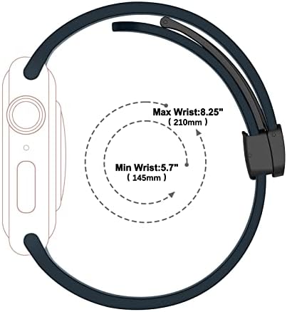 2-pack silikonska magnetska kopča kompatibilna s pojasom Apple Watch 38 mm/40 mm/41 mm/42 mm/44 mm/45 mm/49 mm, vodootporni silikonski