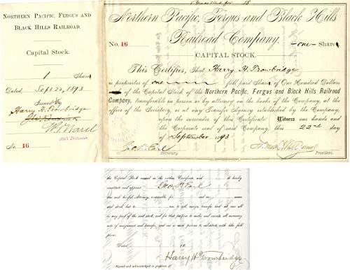 Northern Pacific, Fergus i Black Hills Railroad Co. dva puta su potpisali ugovor s MIB-om. H. Earl