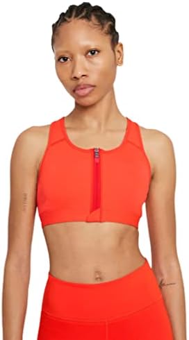 Nike Dri-Fit Swoosh ženska srednja podrška podstavljenim sportovim grudnjakom s zip-front