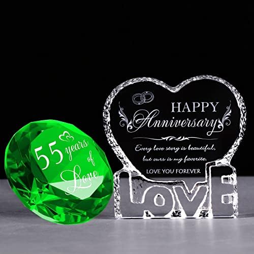 YWHL 55. godišnjica vjenčanja Romantični darovi za roditelje, smaragdno zeleno za pas