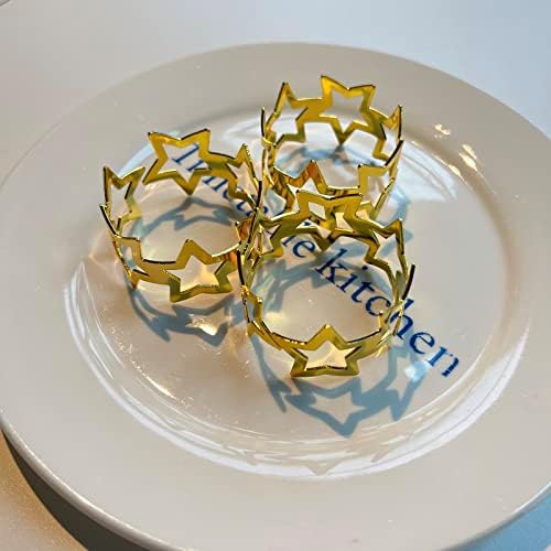 O. 4pcs prsten za salvete sa zlatnom zvijezdom držač salvete za ukrašavanje stola za vjenčanje, posebne događaje i ugostiteljske usluge