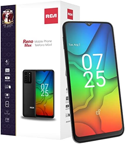 RCA Reno Max | 6,5 ”HD+ zaslon za pojačanje svjetline | 64GB + 4GB RAM | 4G LTE otključani pametni telefon | Android 12 | Octa Core