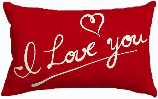 Poklopac jastuka za Valentinovo, crvena pozadina volim te srce ukrasno lumbalno bacanje jastuka s poklopcem jastuka jastuka kućnog