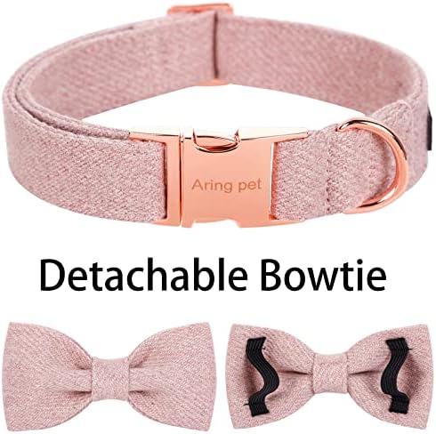 Aring Pet Bowtie Dog Collar-Pamun ružičasti ovratnik za pse s lukom, maštovito vjenčanica za pseće ovratnike Pokloni s metalnom kopčom