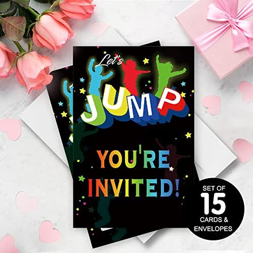 Haizct, skočimo na pozivnice s omotnicama za odrasle tinejdžere, smiješne rođendanske zabave Trampolin Trampolin Park Inzites, Party