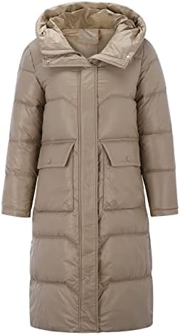 IQKA Down Jacket kaput Ženska jesen i zimska labava kapuljača Srednja duljina Srednje duljine zadebljana pamučna jakna