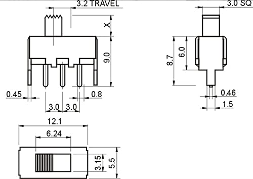 100pcs SS12F44 3PIN Switch SS-12F44G4 Jednostruki redak Okomito preklopno prekidač dužina 4 mm