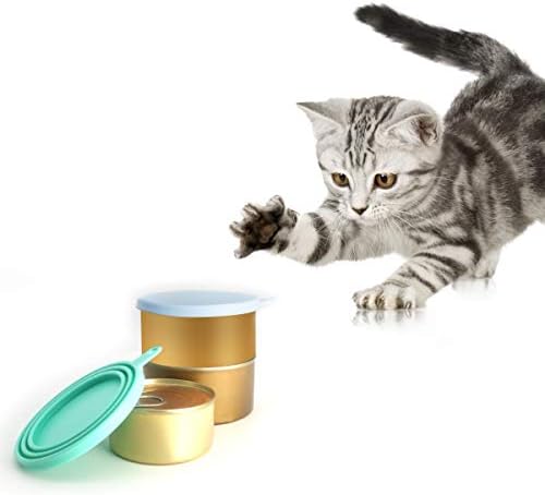 2 pakiranja konzervirane hrane za kućne ljubimce s višenamjenskim silikonskim poklopcima za konzerviranu hranu za mačke i pse 1 stane