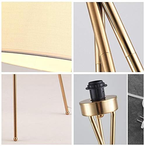 Cotclo -američke željezne podne svjetiljke, nordijska zlatna tkanina od tkanine za rasvjetu ukrasni plug-in stajaća lampica moderna