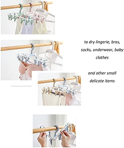 Sklopive vješalice za odjeću za sušenje odjeće Prijenosne Vješalice 2 pakiranja čarapa 12 kopči kuka za sušenje ručnika za dječju odjeću